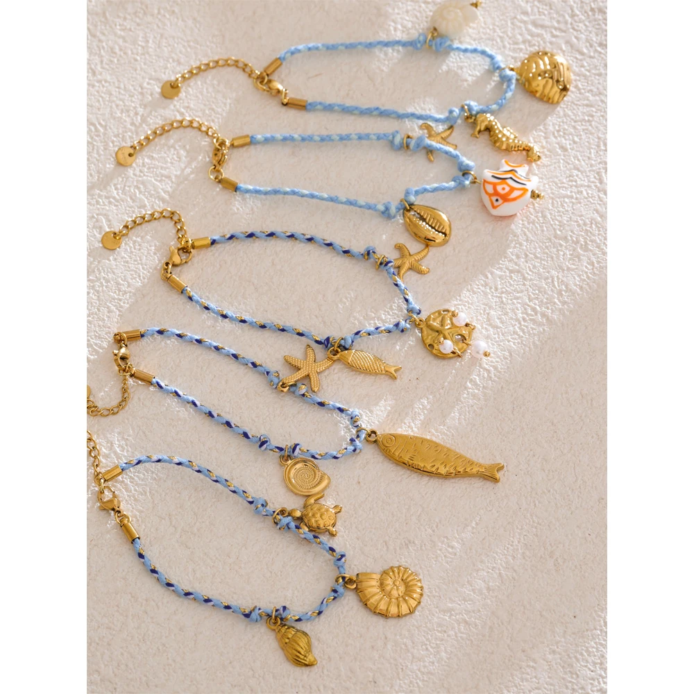 Yhpup Bracelet Braided Starfish Bracelet Oceanic Summer Daily Wear