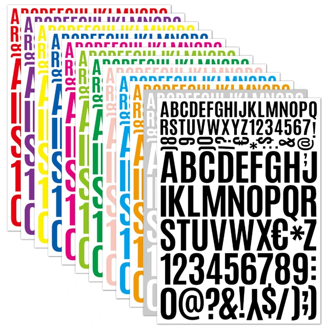 Pegatinas de letras del alfabeto para manualidades, pegatinas de vinilo  autoadhesivas coloridas de 12 colores, para álbum de recortes, caja de  regalo, 1224 piezas - AliExpress