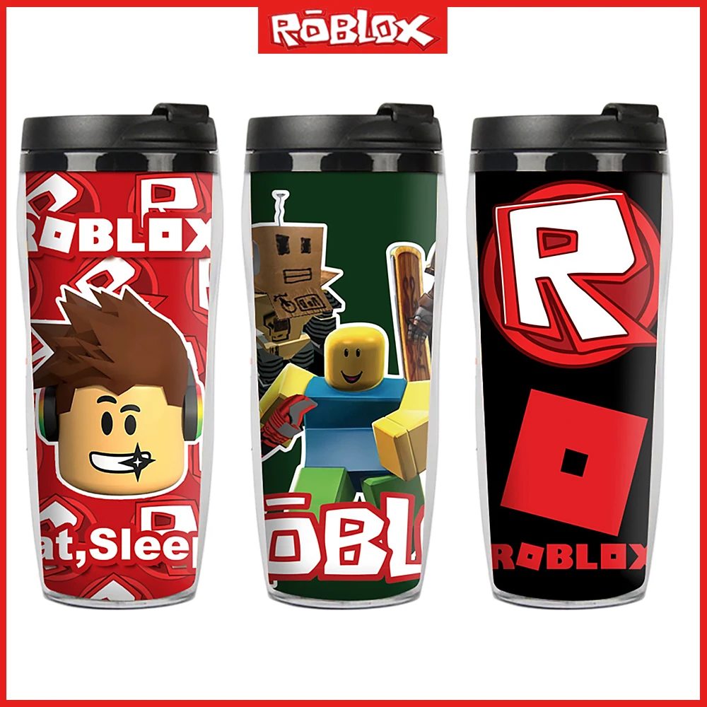 

Roblox New Cartoon Printing Drinking Cup with Lid Anime Student Models Portable Sports Drinking Cup Kids Christmas Birthday Gift