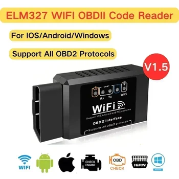 ELM327 WiFi OBD2 Code Reader Scanner Car Diagnostic Tools V1.5 WIFI For Android/IOS/PC OBD2 Interface Adapter 16PIN 1