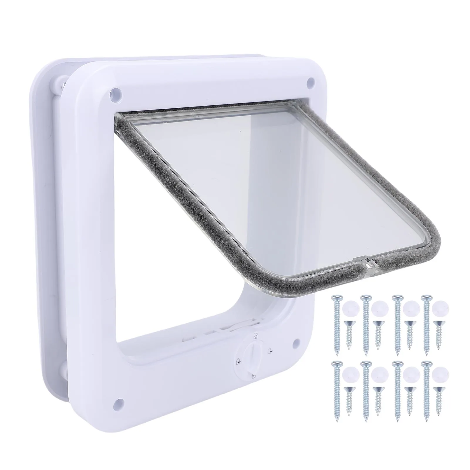 Indoor Pet Flap Door Pet Flap Door Multifunctional Minimalist Design 4 Way Control Cat Dog Swing Pet Door for Fence Window