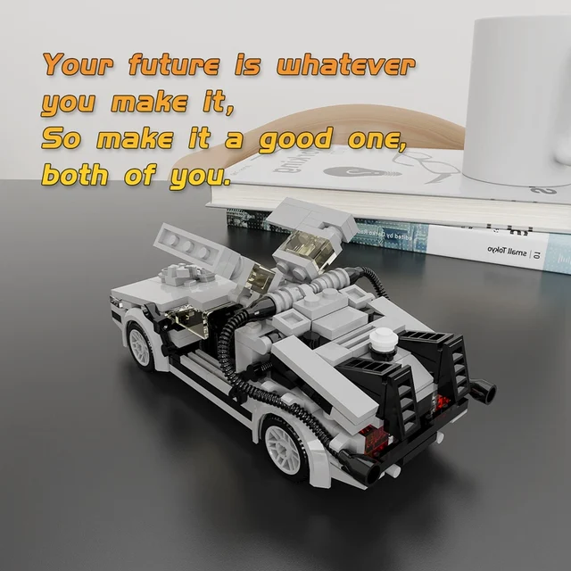 Yigebebe Technical Car Back to the Futured Time Machine Deloreaning Speed Champions MOC Supercar Building Blocks Bricks Toys 3
