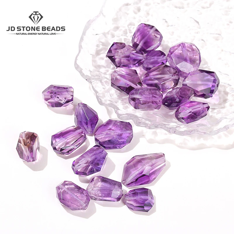 

1 Pc Natural Stone Purple Super Seven Quartz Irregular Shape Faceted Bead Random Size For Jewelry Making Diy Necklace Bracelet