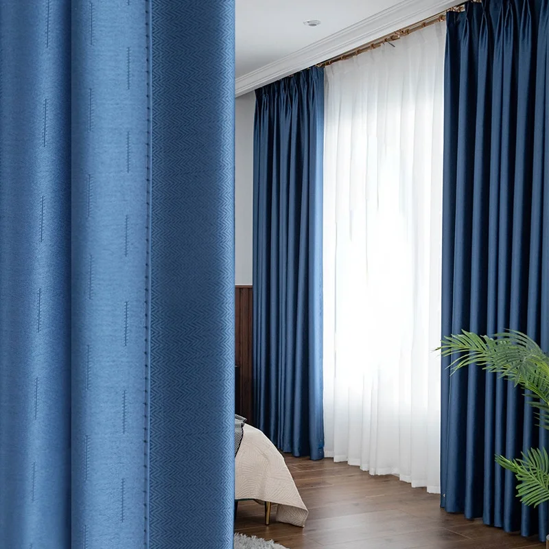 

Простые текстурированные занавески, американские и европейские готовые занавески с высоким затенением для эркера, гостиной, столовой, спальни