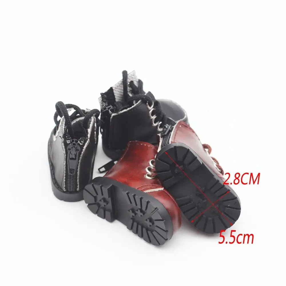 DIY Leather Material Doll Shoes Brown/Black Fashion Casual Wear Shoes College Style Doll Gift Toys 20cm Cotton Doll