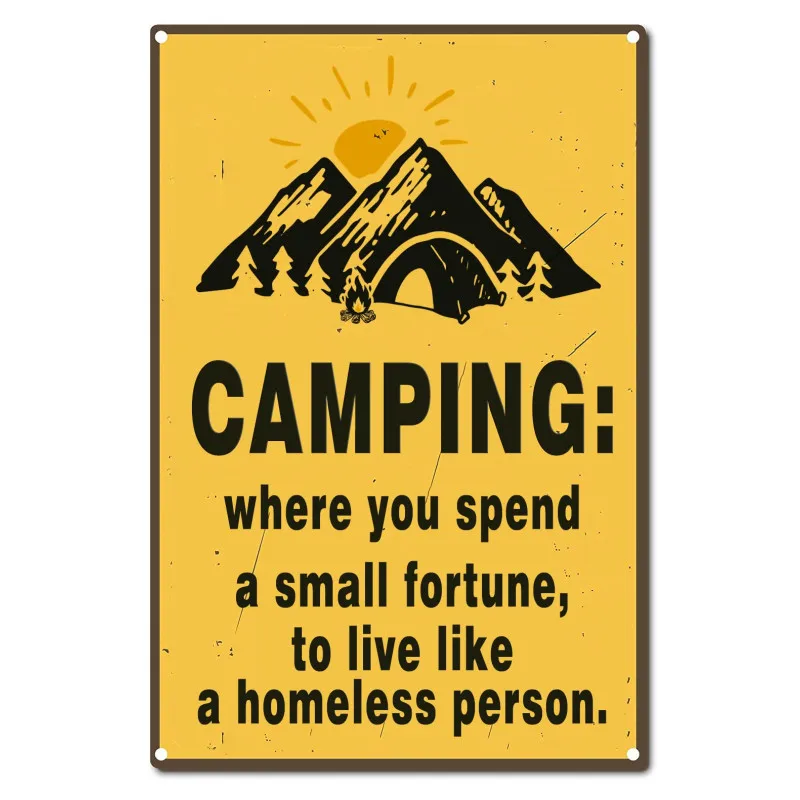 

Happy Camper Rules Metal Sign High-quality Material Plaque Plate Painting For Pub Bar Home Wall Decoration Poster Gift Farm Dorm