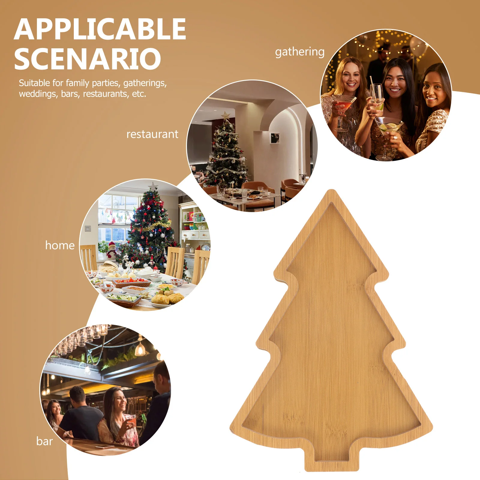 Wooden Christmas Tree Serving Tray for Nuts Fruits Dessert Plates Wood Appetizer Plates Creative Dish Tray Candy
