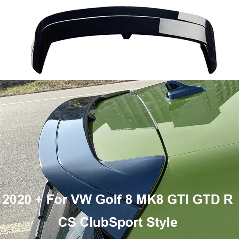 

2020 + для VW Golf 8 MK8 GTI GTD R CS ClubSport стиль Автомобильный задний спойлер багажника на крышу Спойлеры на крышу задняя дверь сплиттер губа