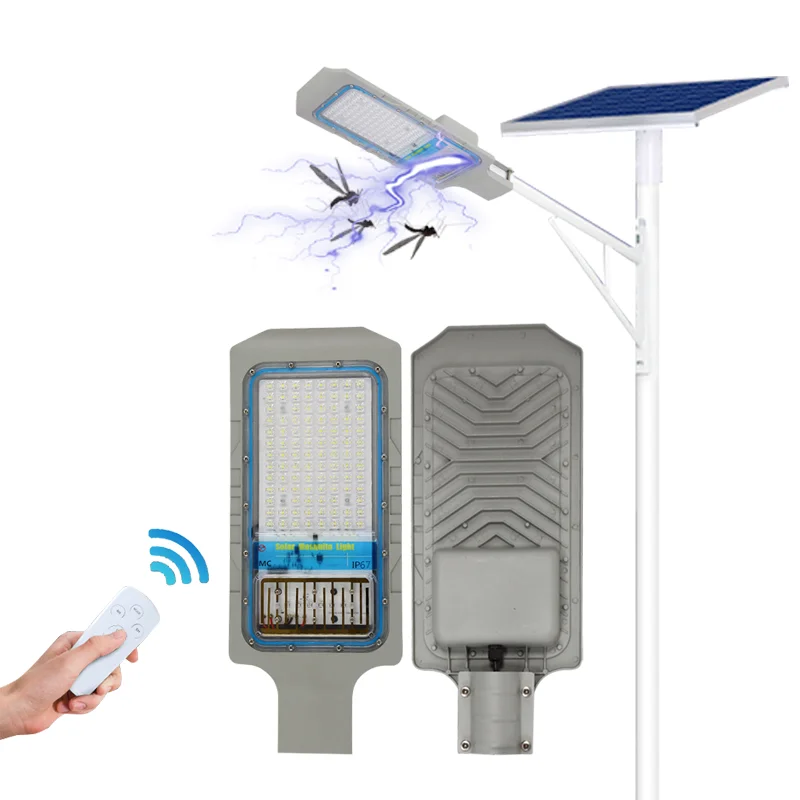 top quality aluminum die casting all in one Kill mosquitoes large led lamp 100w outdoor solar street lights automatic Lighting