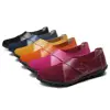 WOIZGIC Women's Female Mother Woman Genuine Leather Soft Shoes Flats Loafers Mocassin Boat Hook Loop De Mujer Big Size 42 43 44 5