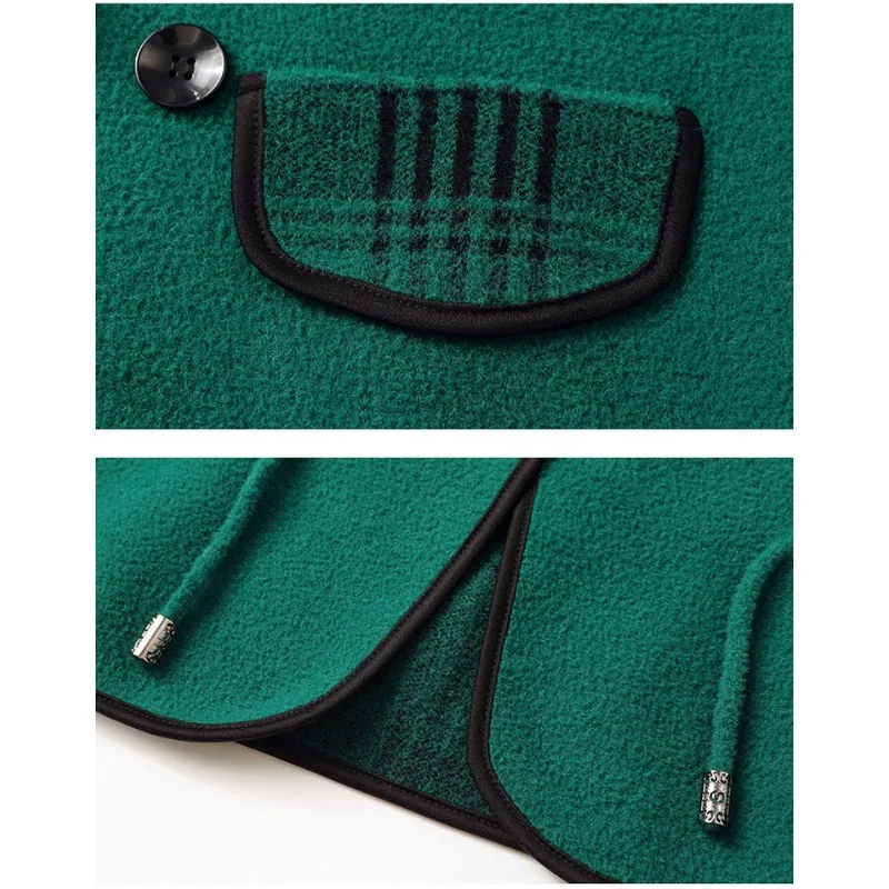 Winter New Women High-End Reversible Cashmere Coat Female Elegant Fashion Oversized Woolen Outwear Casual Thicken Baggy Outcoat