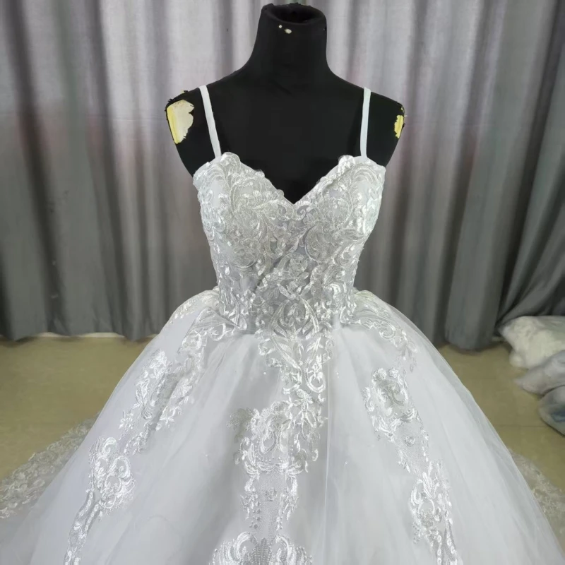 Whit Wedding Dresses For Women 2025 Summer Princesss Vintage Sweet Spaghetti Straps Sleeves Bridal Ball Gown Vestidos De Novias - 3