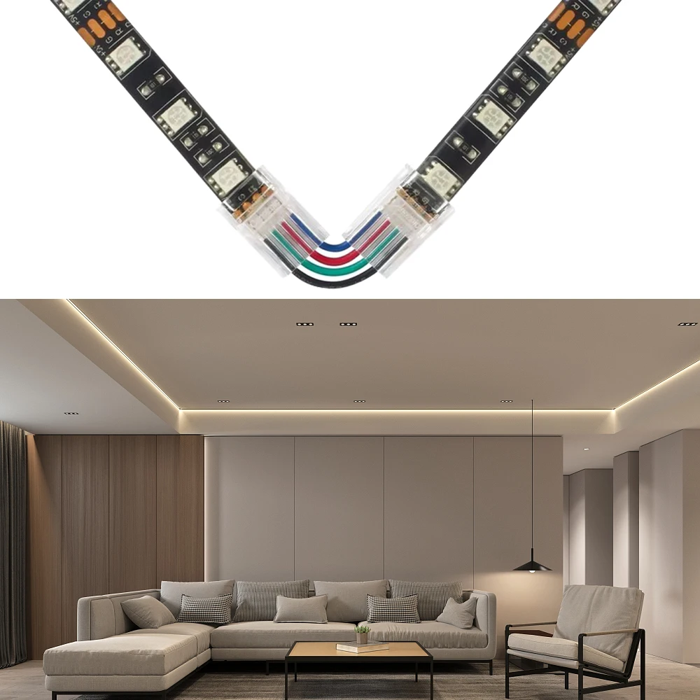 2/3/4/5/6Pin LED Light Strip Corner Connector for RGB RGBW Tape
