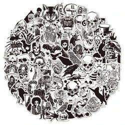 Gothic Graffiti Waterproof Sticker Pack - Black & White Collection (30PCS)