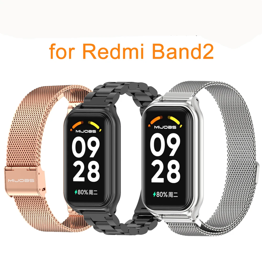 Diseño Original , Aplicable A Xiaomi Redmi smart band 2/Correa De Reloj  Marco Protector De metal + Combinación De Volante Gao Jiahui unisex