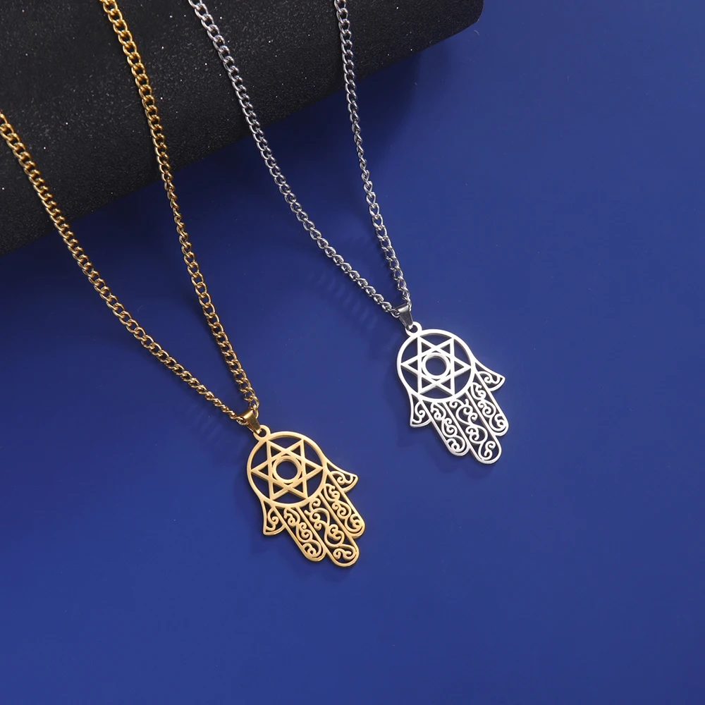 Dawapara Vintage Filigree Hamsa Hand of Fatima Star of David