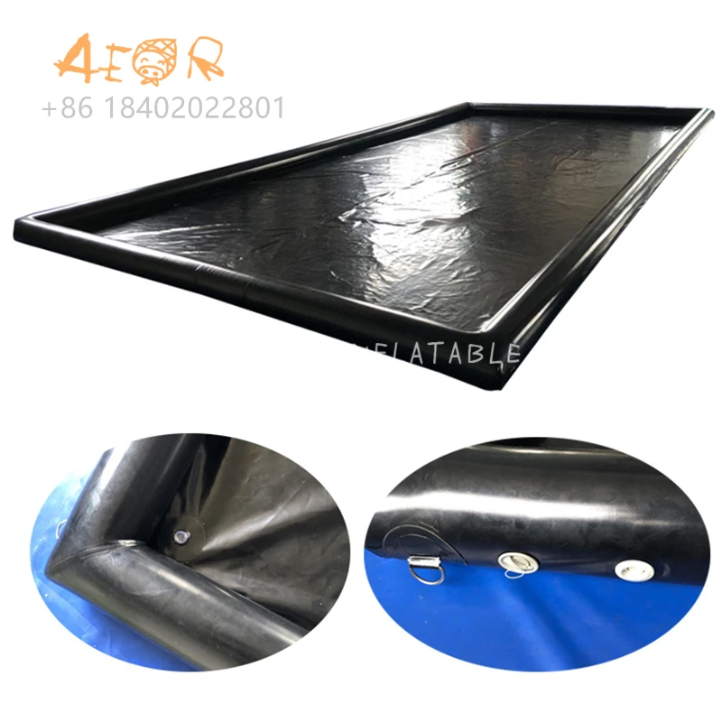 

Commercial Mat for Car Clean Customized Water Containment Mat Pvc Portable Black Inflatable Car Wash Mats