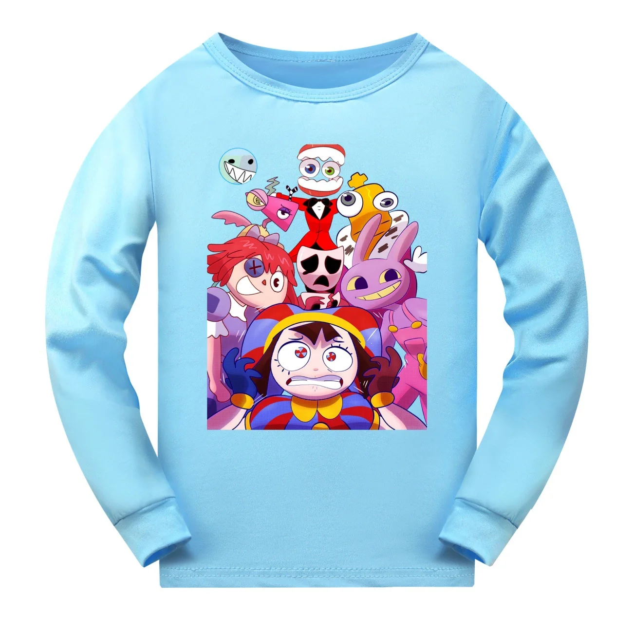 thumbnail image 1 of Ropa de dormir de dibujos animados para niños y niñas, Conjunto de pijama de manga larga, con estampado de Circo Digital, 1 of 6