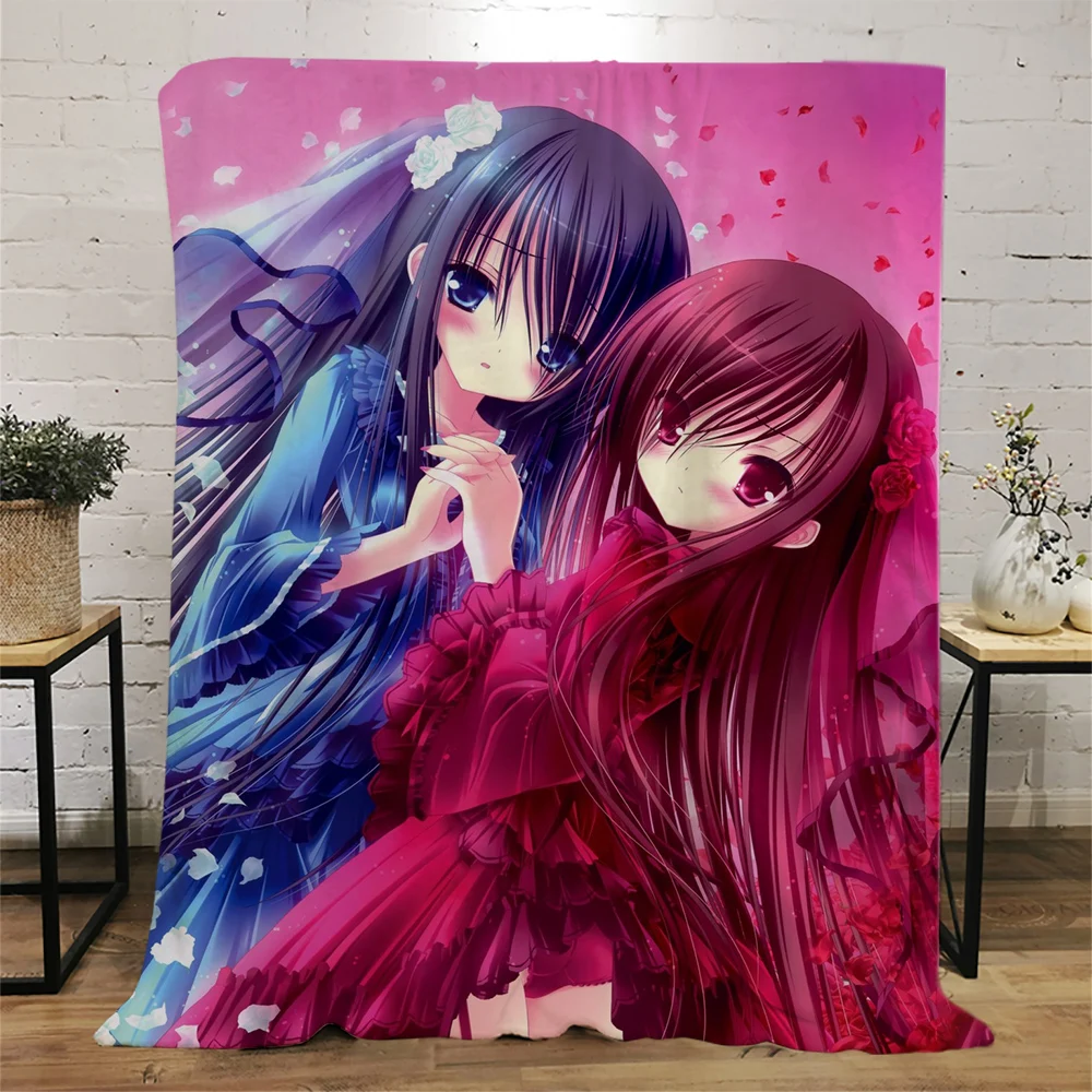 

CLOOCL Fashion Flannel Blankets 3D Graphic Cartoon Anime Girls Throw Blanket Summer Keep Warm Air Conditioner Quilts