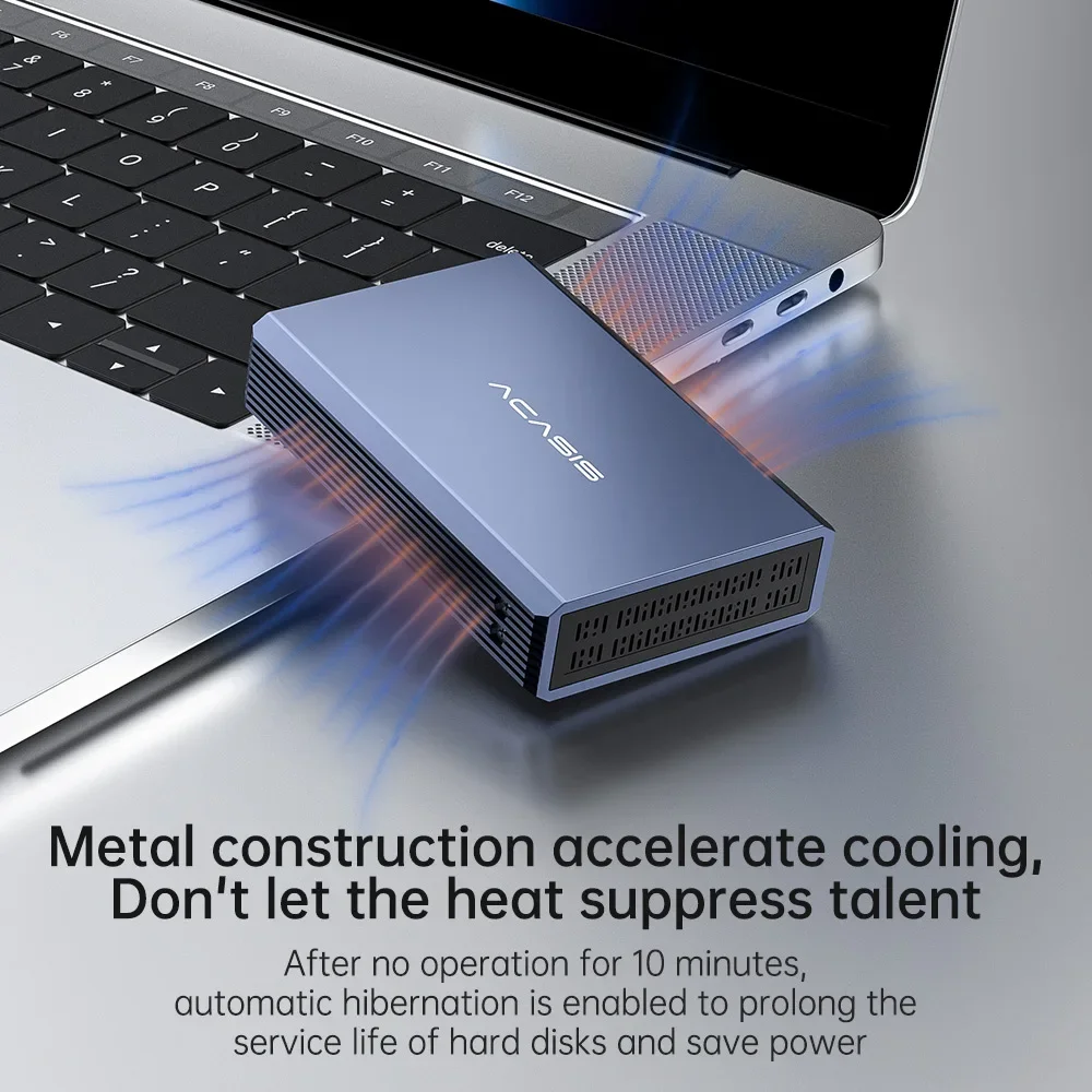 Acasis-caixa de Disco Rígido Externo Dual-bay Hdd Case Ssd Case tipo c Disk Array Enclosure 2.5 - Imagem 5