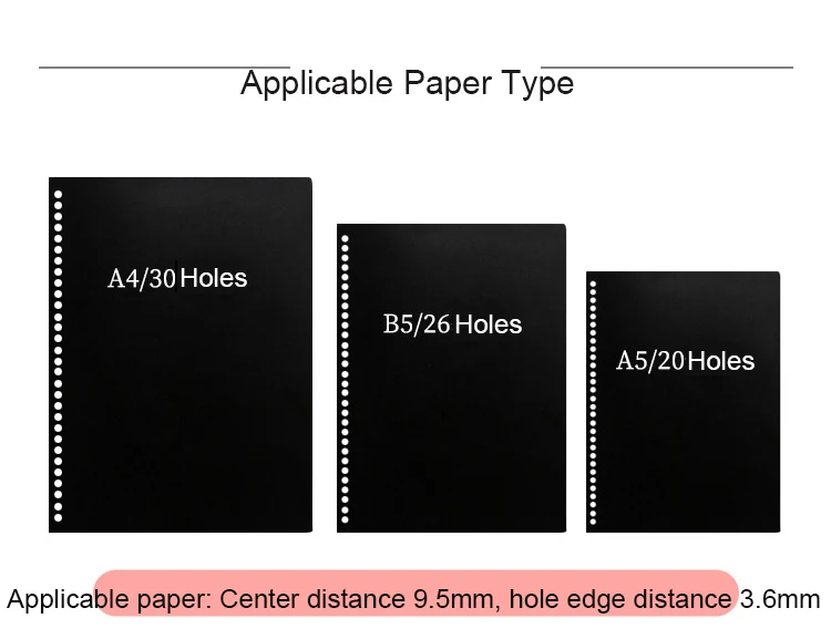 Plastic Binding Rings 5pcs Plastic Loose-leaf Ring Binder Binding Strip A4 22mm 30 Holes