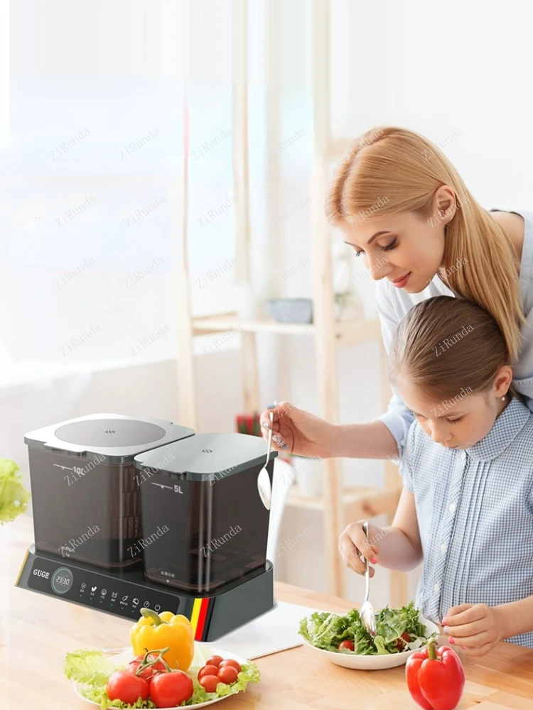 ~Household Dish-Washing Machine Electric Ion Double Barrel Separation Fruit and Vegetable Ingredients Cleaning Clearing Machine 2