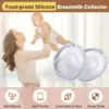 120ML Breast Shell Breastmilk Collector for Breastfeeding 2 Pcs Silicone Breast Pad Nursing Cup Milk Saver for Nursing Moms 1