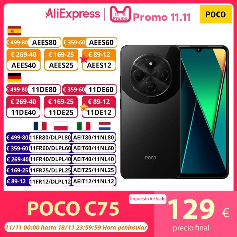 Globalna wersja smartfona POCO C75 z EU za $133.06 / ~539zł