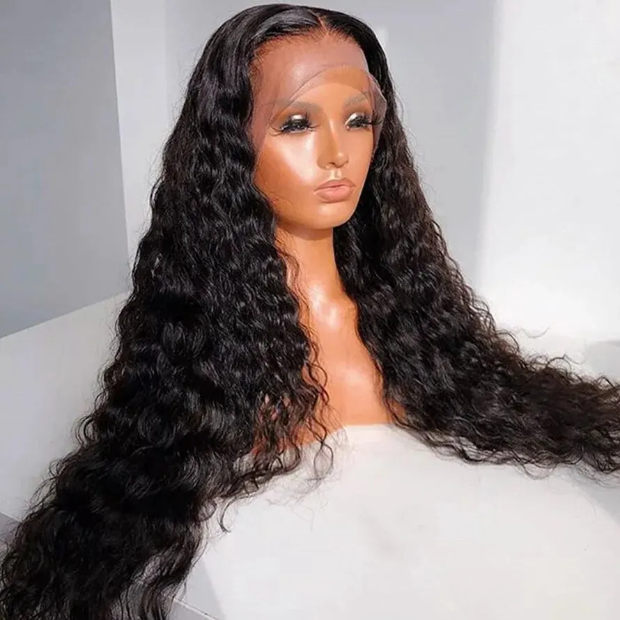 2024 New Lace Front Wigs 26inch 180density Kinky Curly Synthetic Deep Water Wave For Black Women Pre Plucked With Baby Hair