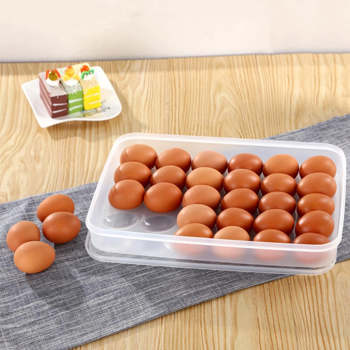 1pc-30 Grids Large Capacity Egg Shockproof Holder Plastic Egg Container with Cover Storage Box Tray for Refrigerator 2