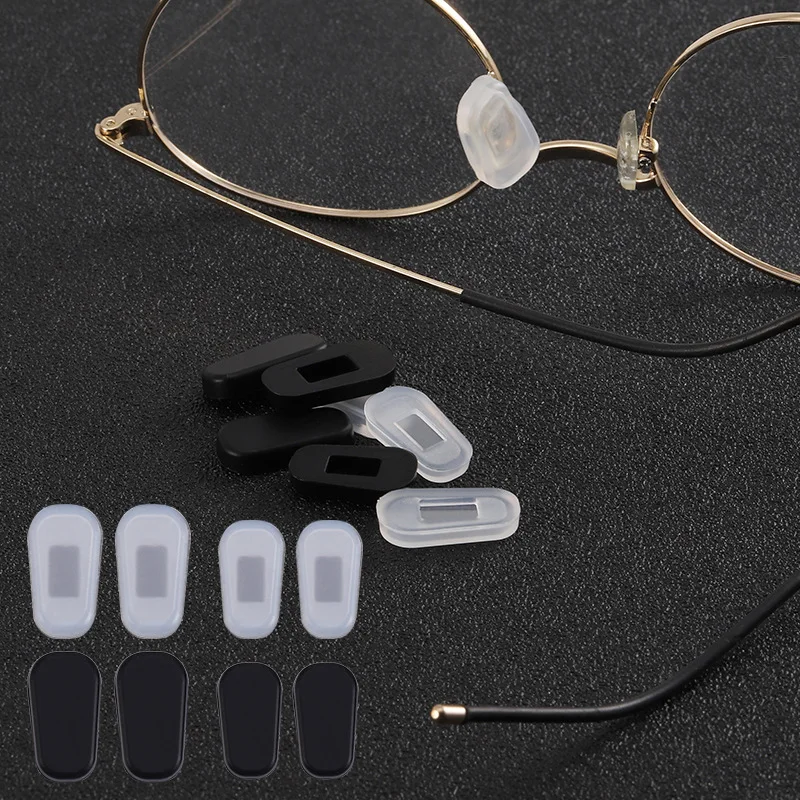 

10pcs Glasses Accessories Transparent Black Nose Pads Silicone Non Slip Nose Pad Anti Indentation Nose Decompression Nose Cover
