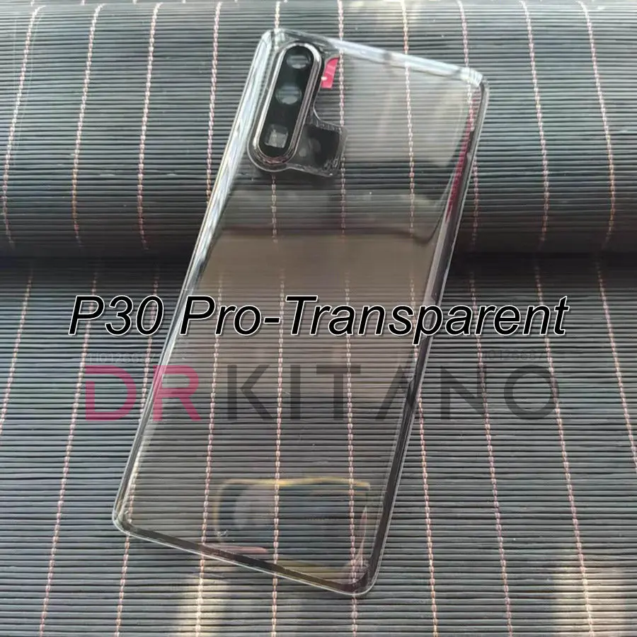 화웨이 P30 P30 프로용 후면 배터리 커버 후면 유리 패널 후면 하우징 케이스(카메라 렌즈 교체+접착 스티커 포함)