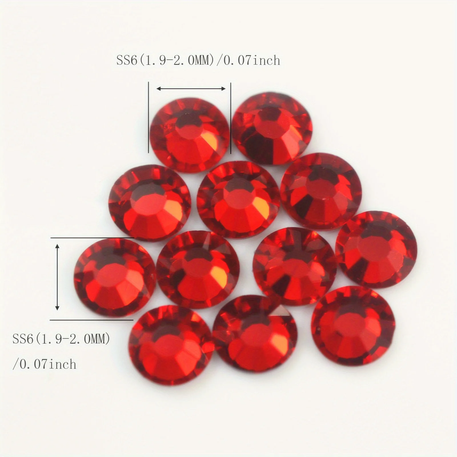 1440pcs SS12 16 Siam Red Hotfix Crystal Rhinestones DIY Crystal Glass Flatback Rhinestone Nail Art Supplies Jewelry Accessories 3