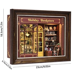 Secret Attic DIY 3D Wooden Puzzle Book Nook Insert with Dollhouse and Photo Frame Elements (ZXZR03 no cover)
