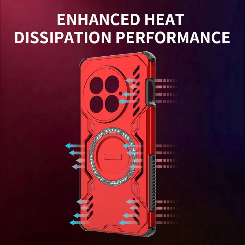 Cooling Breathable Heat Dissipation Magnetic Ring Protective Case