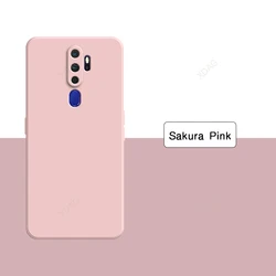 Luxury Dual Layer Silicone Phone Case with Liquid Candy Straight Edge Design - OPPO A11 (Sakura Pink)