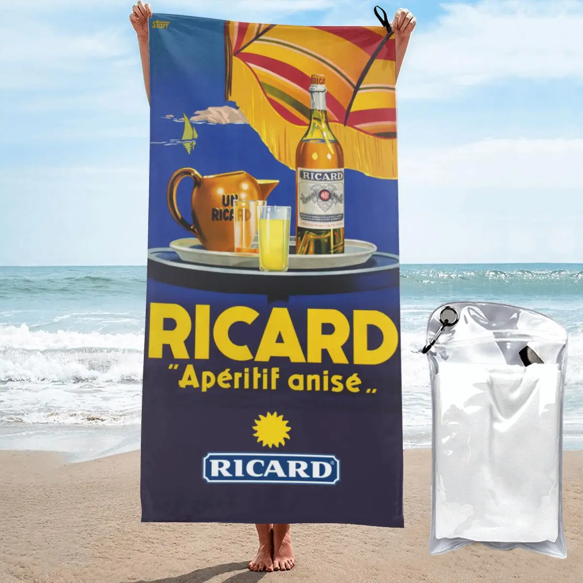 

Ricard Towel for Beach Summer New Arrival Microfiber Shower Towel Sandproof Quick Dry Surf Towels