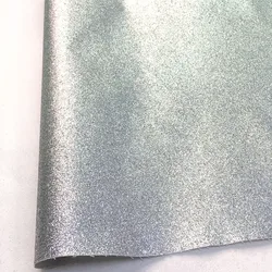 Shimmering Iridescent Glitter Faux Leather Fabric - A4 Sheet 20cm x 30cm (Silver)