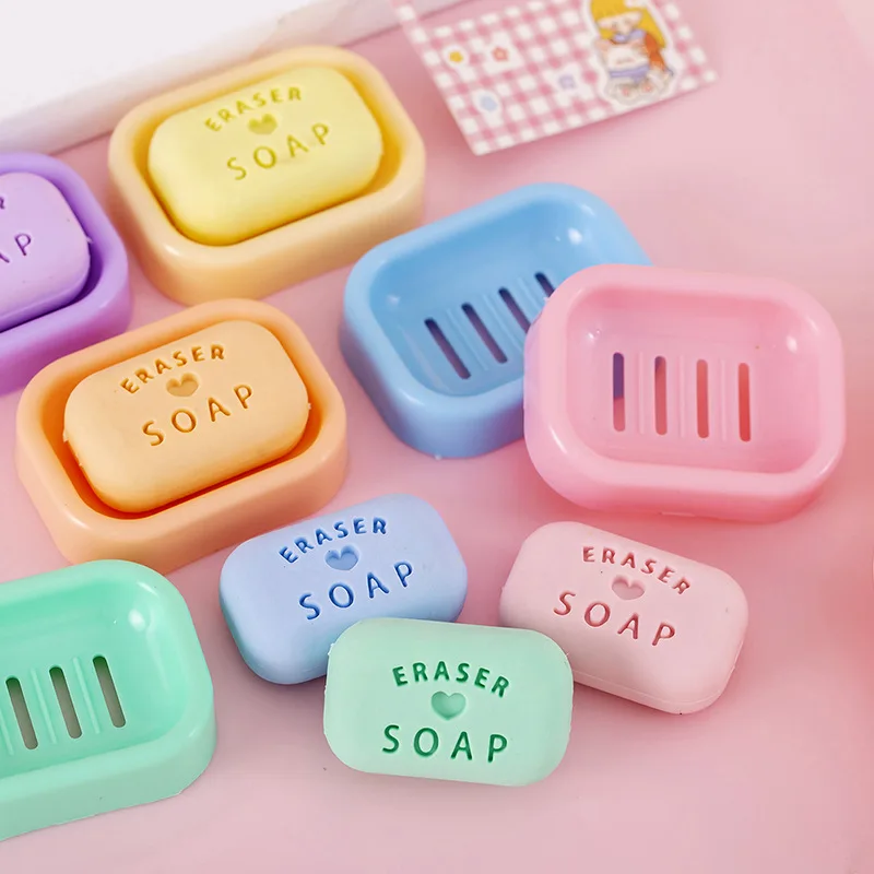 Kawaii Eraser Simulation Soap Eraser Fun Stationery For Students Aesthetic Stationery Kawaii Products Back To School pencil eraser