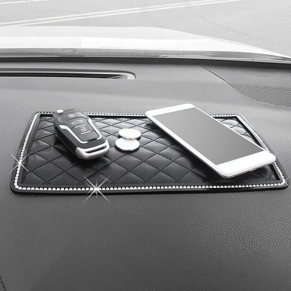 Anti-slip Mat for Phone In Car Dashboard Rhinesto Non-slip Mat Slip-resistant Gadget Sticky Panel Auto Fixate Car Stuff car non slip mat car dashboard mat non slip dash mat