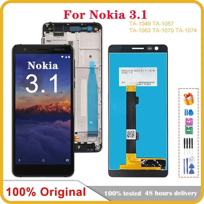 

Original 5.2'' For Nokia 3.1 LCD Display Touch Screen With Frame Replacement For Nokia 3.1 TA-1049 TA-1057 TA-1063 TA-1070 LCD