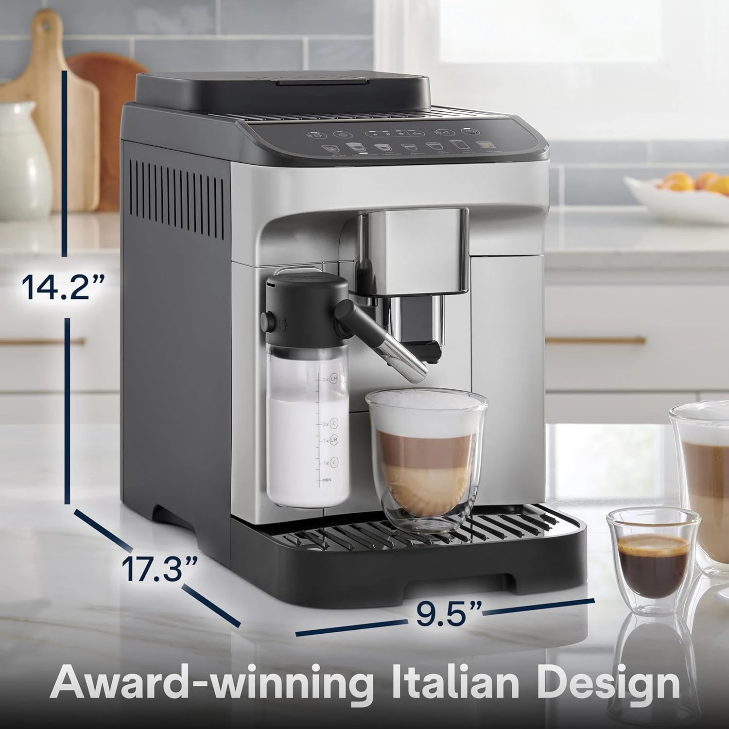 Automatic espresso machine with automatic milk frother for latte, cappuccino, iced coffee, built-in grinder, ECAM29084SB 6