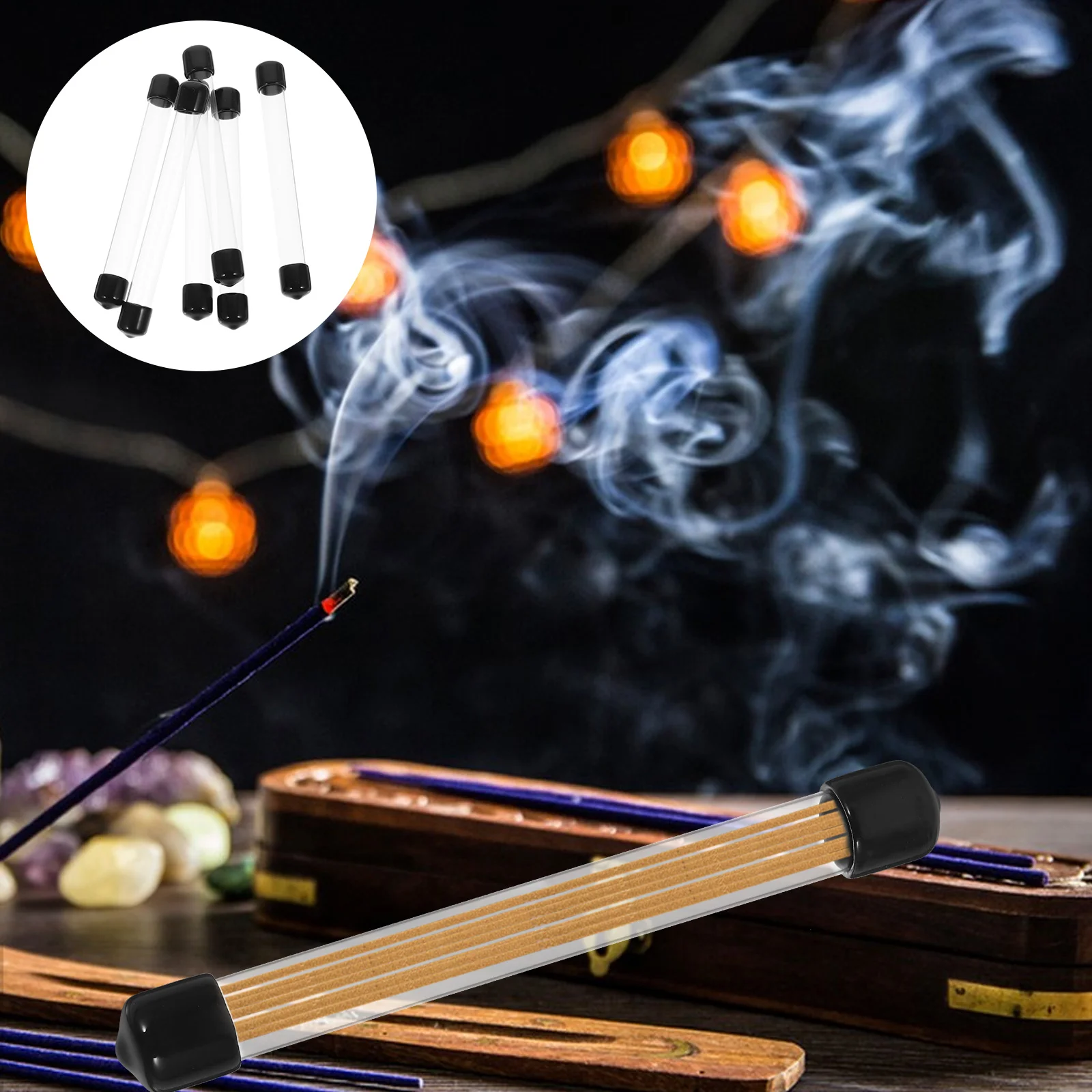 

6 pcs Clear Plastic Storage Tubes Portable Round Tubes Transparent Round Tubes with Lids