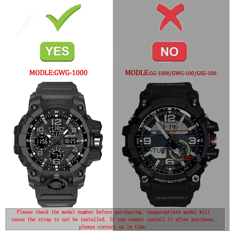 Durable Resin Sports Watch Band - Waterproof Wristband Replacement Bracelet