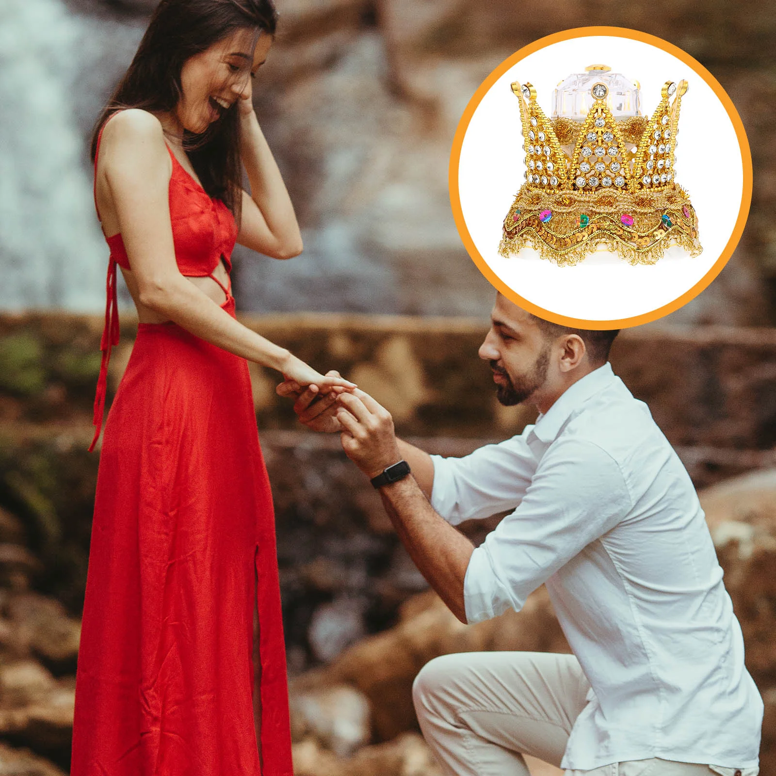 

Crown Ring Box Wedding Holder Crystal Pillow Boxes Plastic Bridal Shower Gift Bride