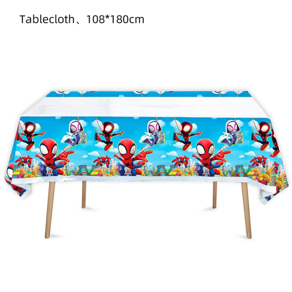 Cartoon Spider Birthday Party Supplies Disposable Tableware Cup Plate Tableclot… - Image 5