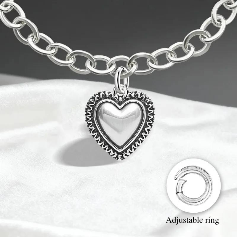 Verstellbare 925 Sterling Silber Vintage Anhänger Stern Mond Turm Charms Perlen Passend für Original Armband Armreif Halskette DIY Schmuck – Detail 4