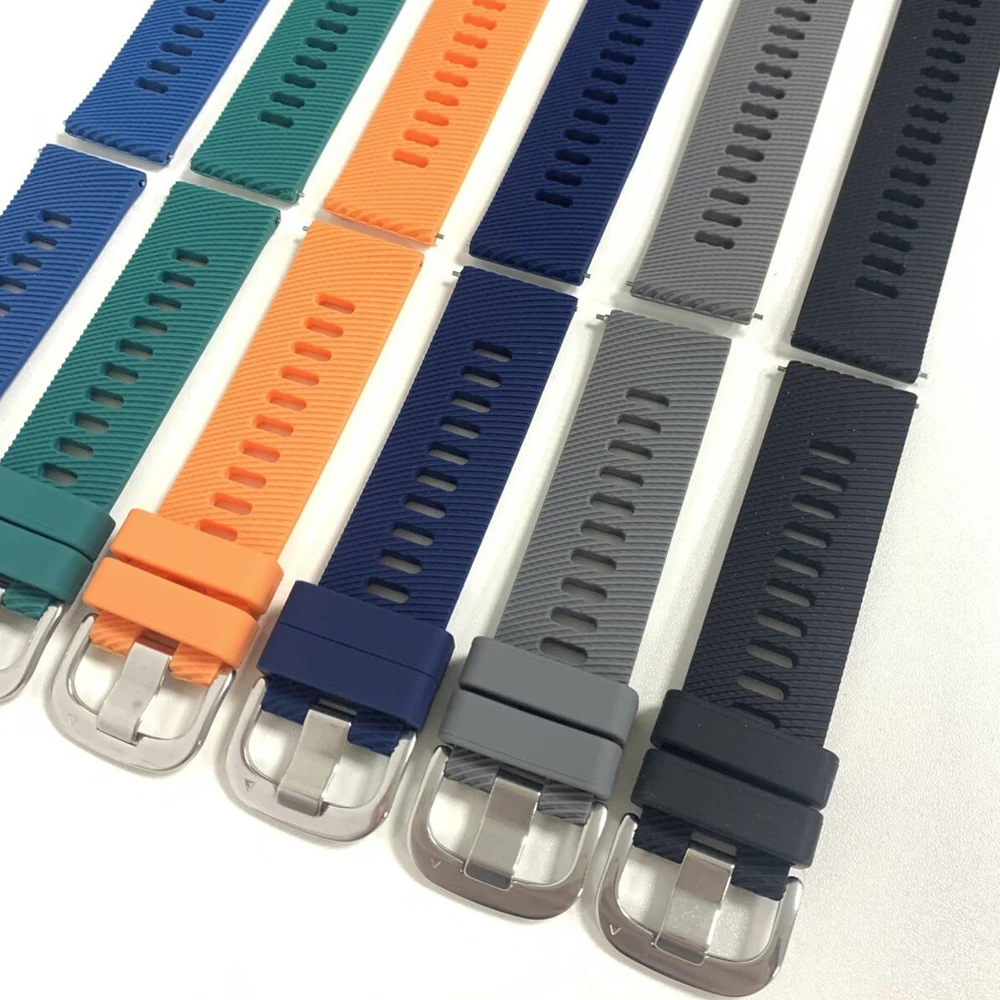Versatile 22mm Silicone Sports Watch Band - Soft, Durable Replacement Strap for Fitness and Lifestyle