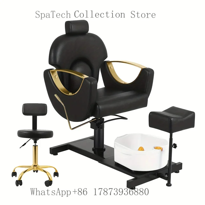 Chaise de pédicure hydraulique avec bain de pieds de Massage, pivotante à 360 °, hauteur réglable et tabouret pour magasin de SPA de pieds 1