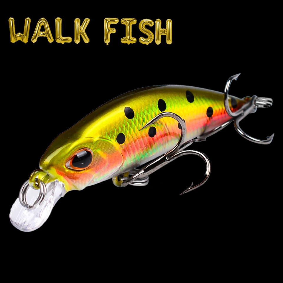 

Walk Fish профессиональные тонущие рыболовные приманки, 1 шт., 53 мм, 4,6 г, искусственные бионические жесткие приманки, Джеркбейт, погремушки, воблеры, рыба